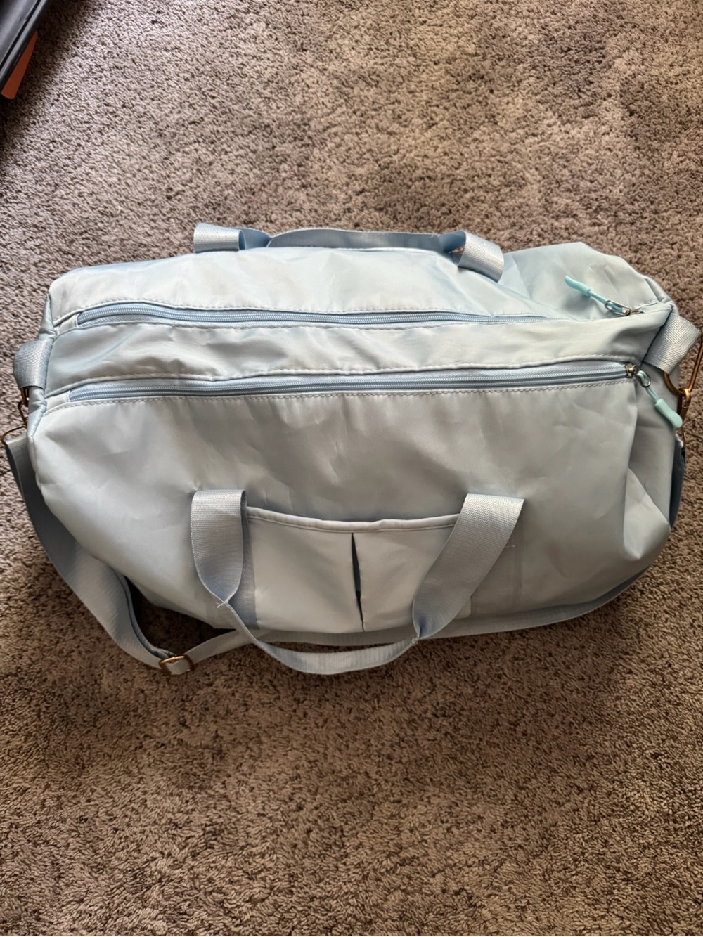 SHEIN Light Blue Men's Duffel Bag - Spacious Travel & Gym Tote